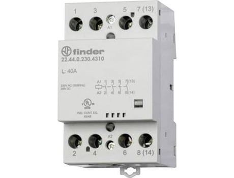 Contator de instalação 22.44.0.024.4310 4 contatos NA 40/4/1,2 A (22.44.0.024.4310) Finder (30/110/220 V)