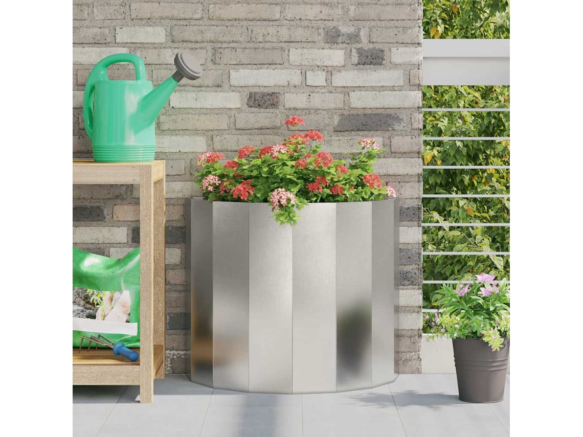 Vidaxl Floreira Prateado 60 X 30 X 50 Cm Aço Inoxidável