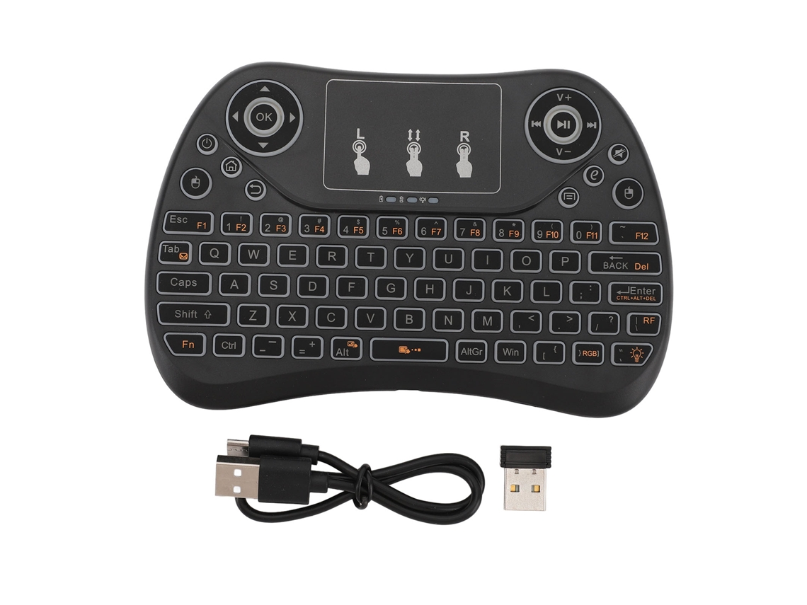 Teclado Sem Fio Mini Com Touchpad Rechargeável Portátil Controle Remoto Para Tv Pc Laptop