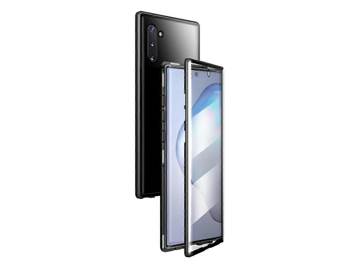 Capa De Vidro Temperado Dupla Face Com Moldura De Metal Magnética Para Samsung Galaxy Note10