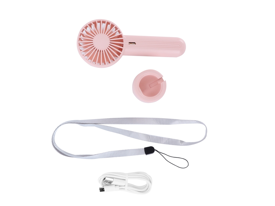 Ventilador de Pescoço Portátil Mini 3 em 1 com Carregamento Usb, Ventilador de Mesa para Casa e Exterior, Rosa | S/MARCA