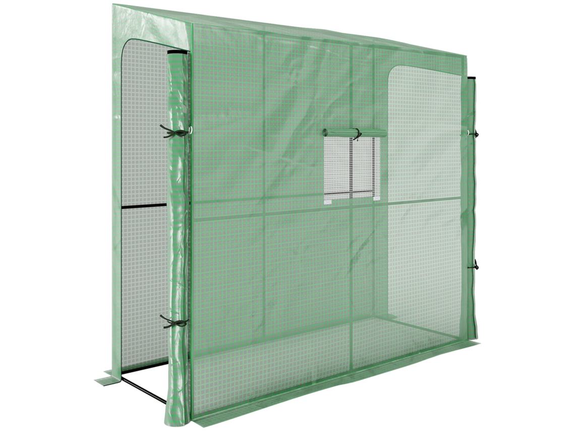 Estufa De Jardim Tipo Canoa, Com Portas De Enrolar, Resistente Às Intempéries, 200 Cm X 80 Cm X 200 Cm, Verde.