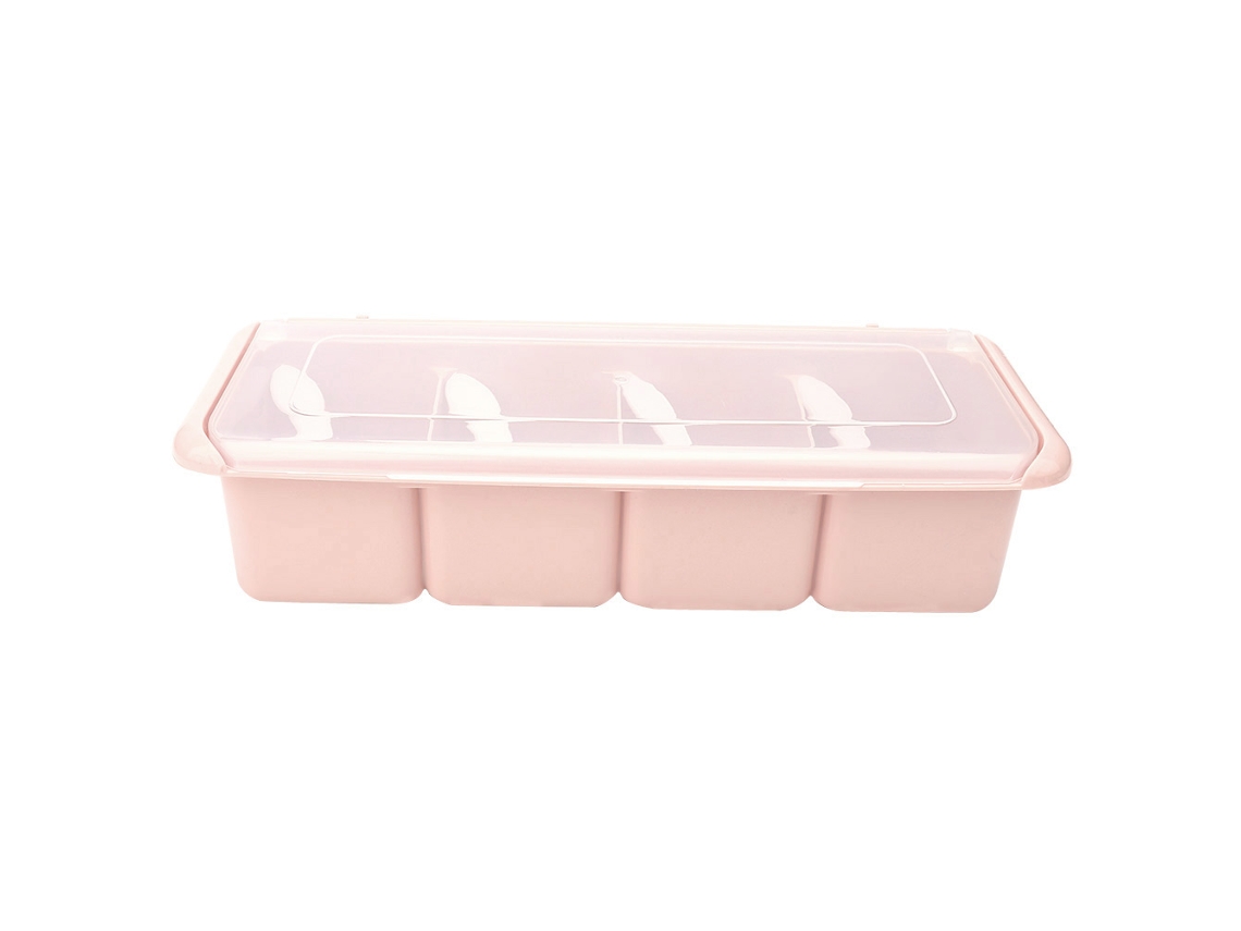 Organizador de Temperos com 4 Compartimentos Rosa S/MARCA