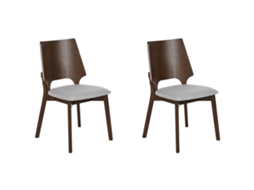 Juego De Sillas De Comedor Beliani Abee De Mdf Marrón 53x56x88