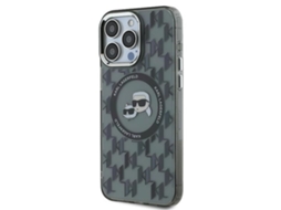 Capa Magsafe para iPhone 15 Pro Max KARL LAGERFELD Pele Sintética Preto