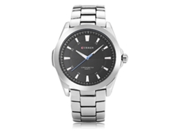 Relógio masculino de quartzo para negócios, à prova d'água, com pulseira de liga metálica (preto e branco)