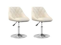 Cadeiras de Jantar Giratórias 2 Pcs Veludo Cor Creme MAISON EXCLUSIVE