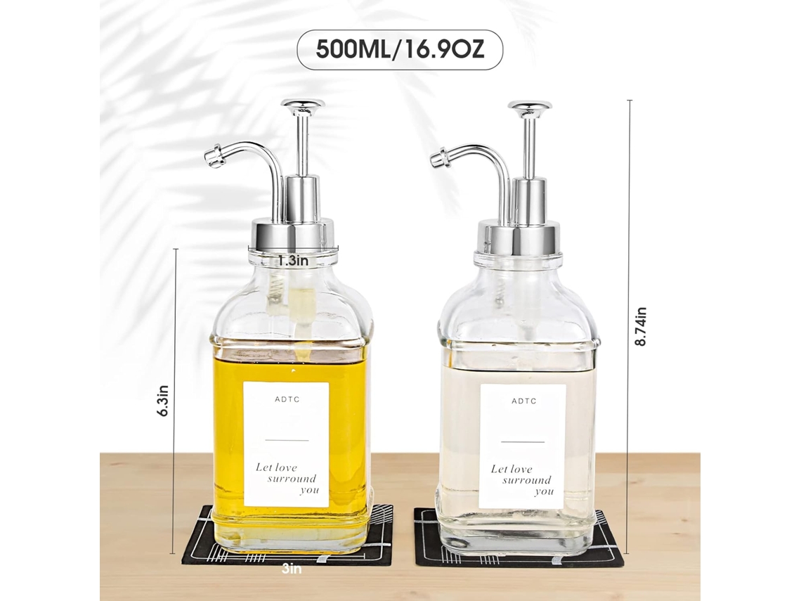 Distribuidor De Xarope De Café Elegante Para Café, Acessórios Para Café Com Bomba Anti Leak E Garrafa De Vidro Grossa Para Uso Em Casa E Comercial (ac