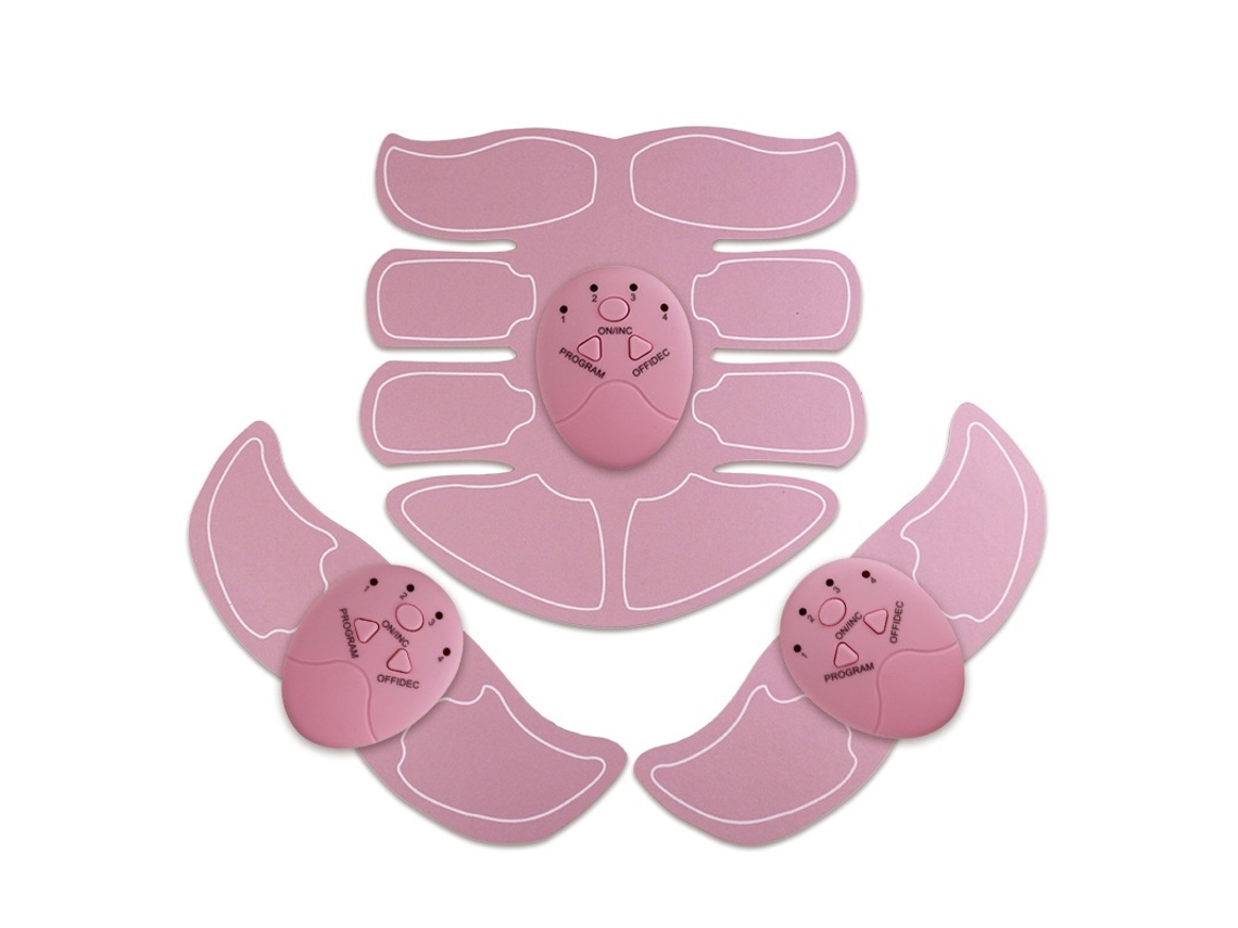 Lurelia Estimulador Abdominal Muscular Abdominal Ems Home Gym Rosa De Três Partes Usb