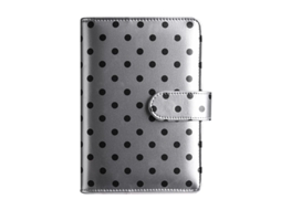 A6 Polka Dot Loose Leaf Binder Cash Budget Planner, Macaron Style, Silver Cover Only