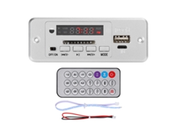 Módulo Decodificador Áudio Mp3 5v com Rádio Fm Usb Amplificador de Potência Prata | S/MARCA
