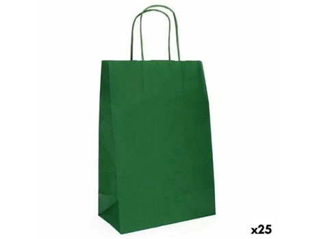 Mala de Papel Fama 31 X 11 X 42 Cm com Pegas Verde-Escuro 125 G/M² 25 Unidades