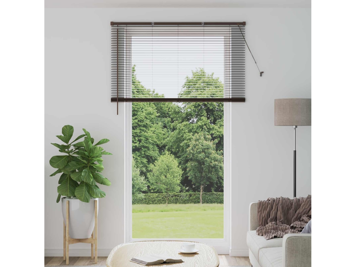 Vidaxl Cortina Veneziana Marrom Escuro Com Padrão 213 X 160 Cm 25 Mm