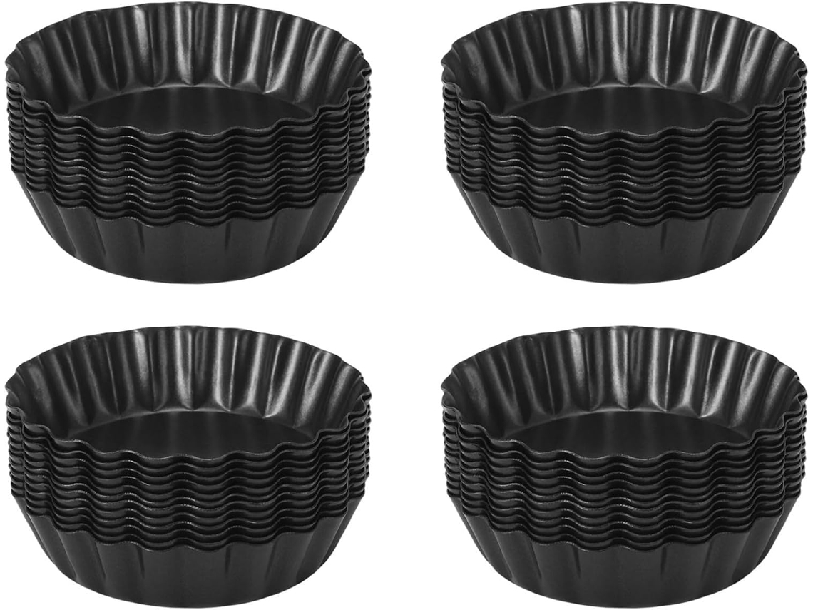 Conjunto De 48 Forminhas Para Ovos Com Fundo Removível, Mini Forminhas De 7,6 Cm , Uten Gokoco (3 Polegadas)