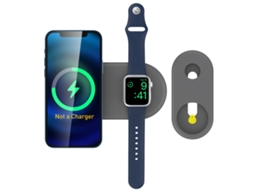 Base de Carregamento Sem Fios HALINUI 2 em 1 em silicone para Apple Watch e iPhone