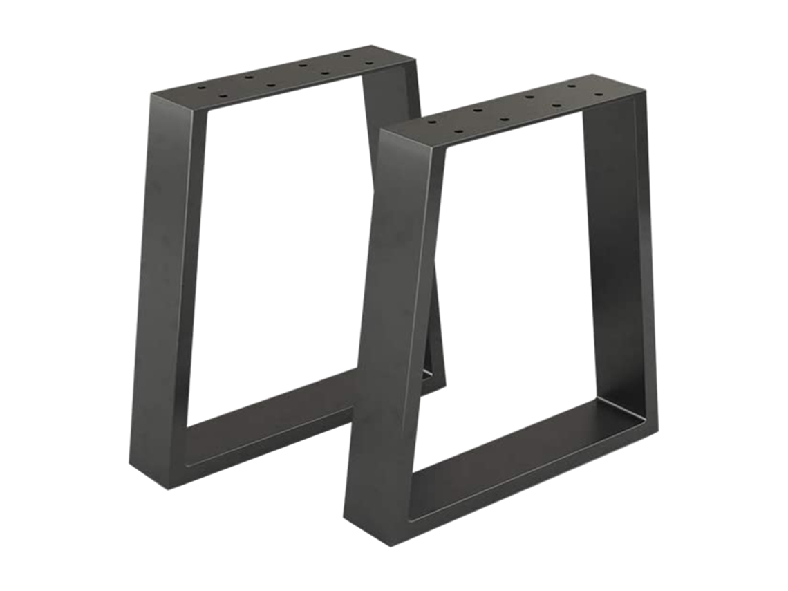 Juego de 2 patas de banco Marstal acero 42 x 40 x 6 cm negro mate [en.casa]