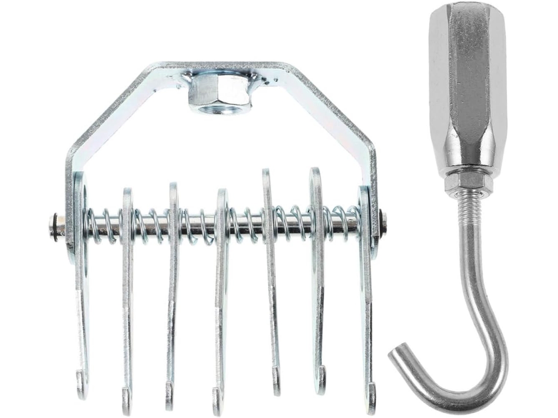 Kit extrator de massa para carros com 7 garras de ferro e ganchos ajustáveis.