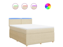 Box Spring Bed, Box Spring Beds Vidaxl Creme Tecido (140 X 200 Cm)
