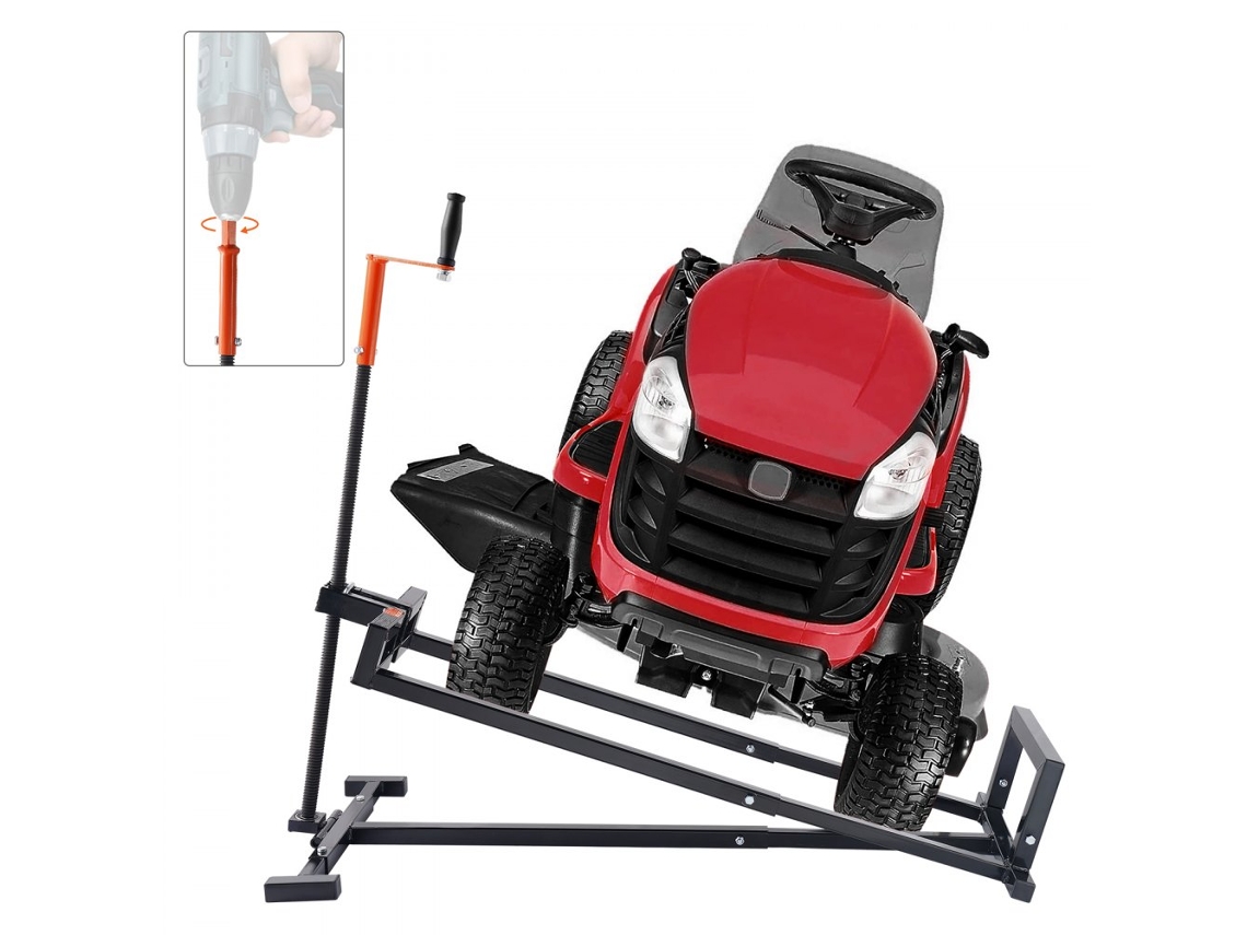 Macaco Para Trator De Jardim E Atv Com Capacidade De 400 Kg E Altura Ajustável Até 60 Cm – Estrutura Dobrável Tekmaquinas