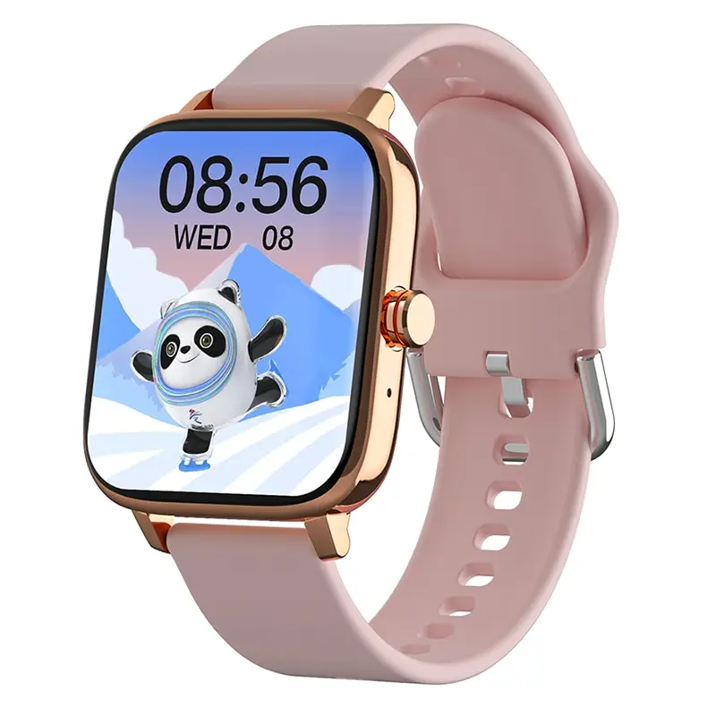 Smartwatch (silicone Dourado) Para Android E Ios, Relógio Bluetooth À Prova D'água, Pulseira Com Tela Sensível Ao Toque