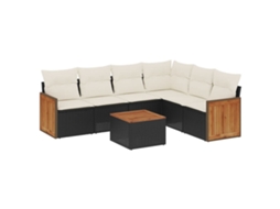 Garden Sofa Set, Garden Sofa Sets Vidaxl Preto Rattan / Vime (n/a)