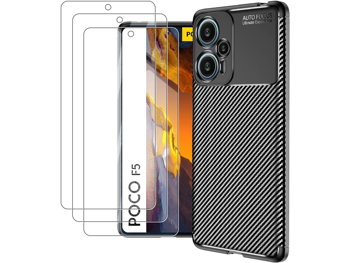 Capa Fibra Arranhões Para Xiaomi Xiaomi Poco F5 5g/redmi Note 12 Turbo Hongwe. Carbono Anti-choque Resistente