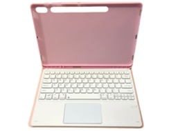 Capa de Teclado Bluetooth para Samsung Tab S8plus 12.4 com Teclado Touch Magic, rosa e branco XIAOMOYU