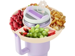 Tigela De Silicone Reutilizável Kzq Para Lanches, Compatível Com Copos Térmicos De 887ml, Com Alça, Encaixe Perfeito, Acessórios Para Canecas.