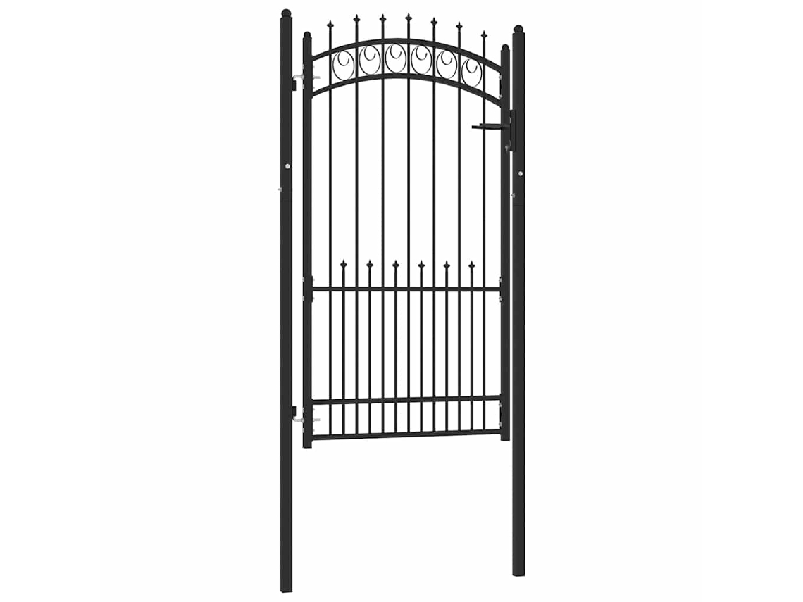 Vidaxl Portão De Cerca Emmen Com Pontas De Aço 104x134,5 Cm Preto