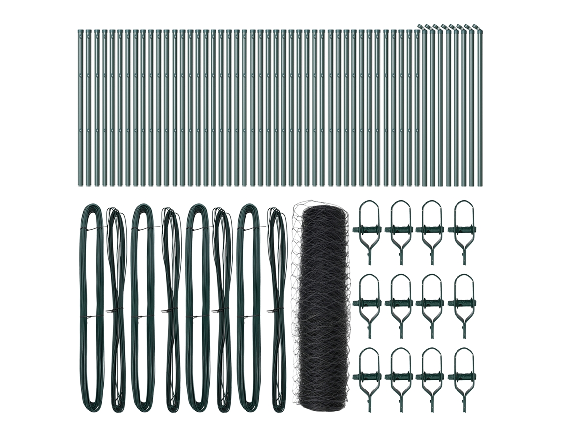 Conjunto 1 Cerca Para Jardim Vidaxl Cinzento Aço (100 X 0,5 M)
