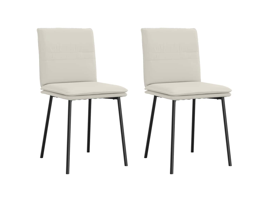Vidaxl Cadeiras De Jantar 2 Pcs Veludo Cor Creme