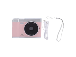 Câmara Digital 48mp 8x Zoom Lentes Frontal E Traseira Filtros Múltiplos Tela 2.4" Anti-shake Compacta Portátil Para Estudantes Rosa