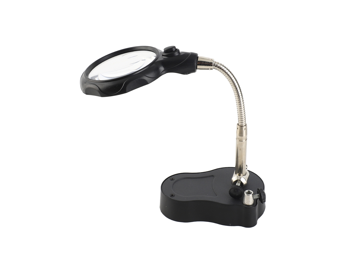 Suporte com Lupa Led e Luz para Soldagem Joalheria Manufatura com Braço Ajustável | S/MARCA