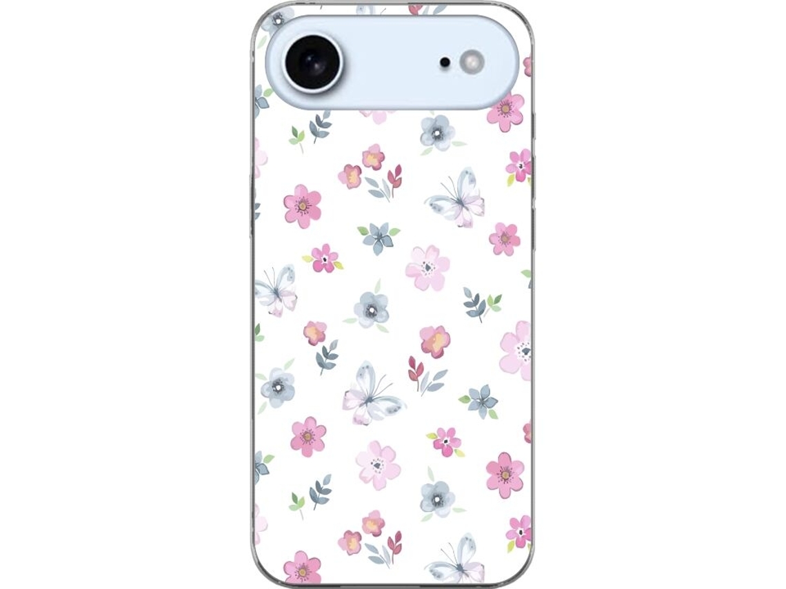 Capa Para Celular Apple Iphone 17 Air Com Flores E Borboletas.