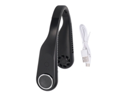 Ventilador de Pescoço 3 Modos Bateria 3600mah Usb Preto