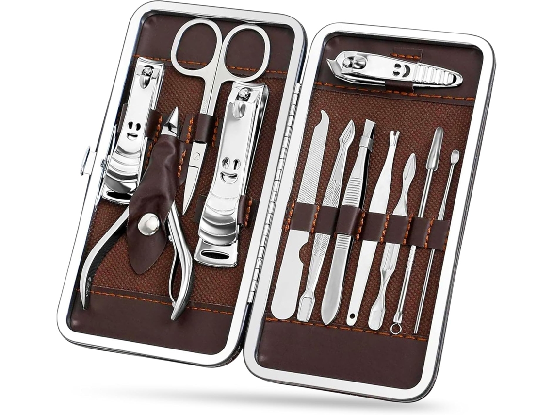 Lurelia Kit De Manicure E Pedicure 12 Peças, Em Aço Inoxidável, Para Cuidados Pessoais