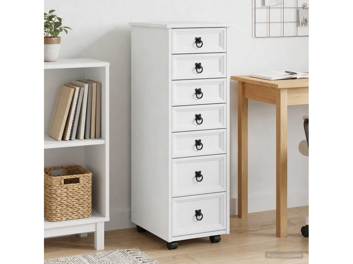 Vidaxl Armário Móvel Com Gavetas Corona Branco