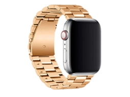 Bracelete Aço Inoxidável Adaptável Rosa Dourado para Apple Watch Series 7 45Mm