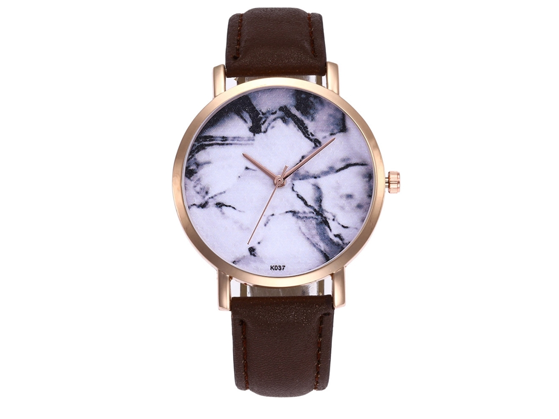 Reloj De Cuarzo Para Pareja Con Correa De Cuero Pu Zhoulianfa Coffee
