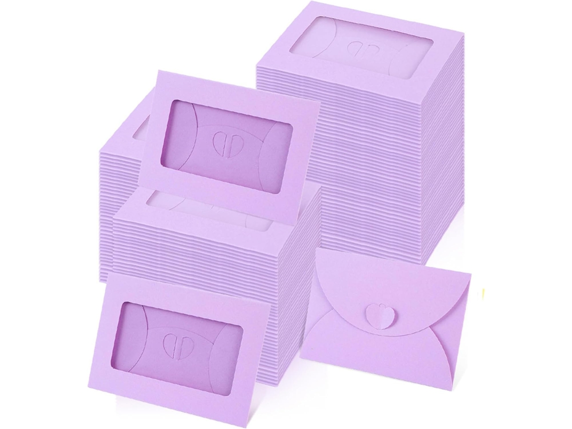 Pacote Com 50 Envelopes De Papel Coloridos Com Fecho Para Arquivos, Scrapbooking E Janelas.
