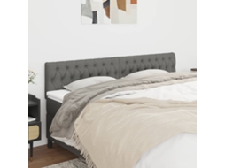 Vidaxl Cabeceiras Cinzento-escuro 200x7x78/88 Cm Tecido