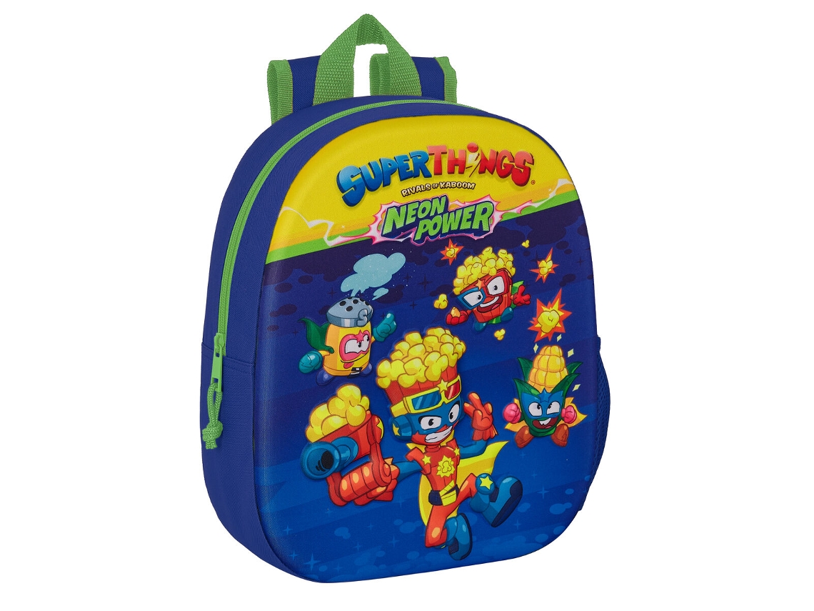 Mochila Escolar Superthings 3D 27 X 33 X 10 Cm Azul Multicolor