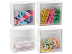 Organizador De Algodão Para Parede, Conjunto De 4 Peças, Com Potes Para Algodão, Fio Dental E Discos De Algodão. Aquaforge