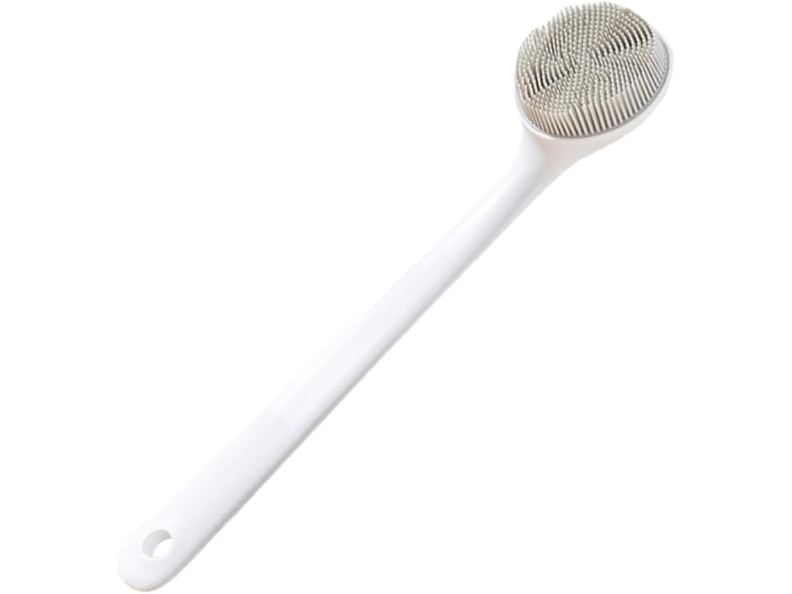 Escova De Banho Happyyami Para Adultos Em Silicone E Abs, Escova Esfoliante Macia Para As Costas, Estimula A Circulação