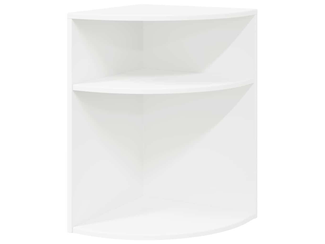 Mesa de Apoio Branco com Madeira Processada (39,7x39,7x60 cm)