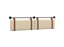 Conjunto 1 Cabeceira Suspensa Vidaxl Creme Couro Sintético (210 X 55 X 5 Cm)