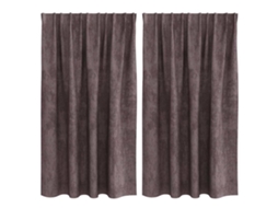 Conjunto 2 Cortinas De Veludo Vidaxl Castanho Veludo (140 X 140 Cm)