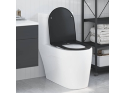 Vidaxl Assento De Vaso Sanitário Preto 47 X 36 X 3,4 Cm Duroplast