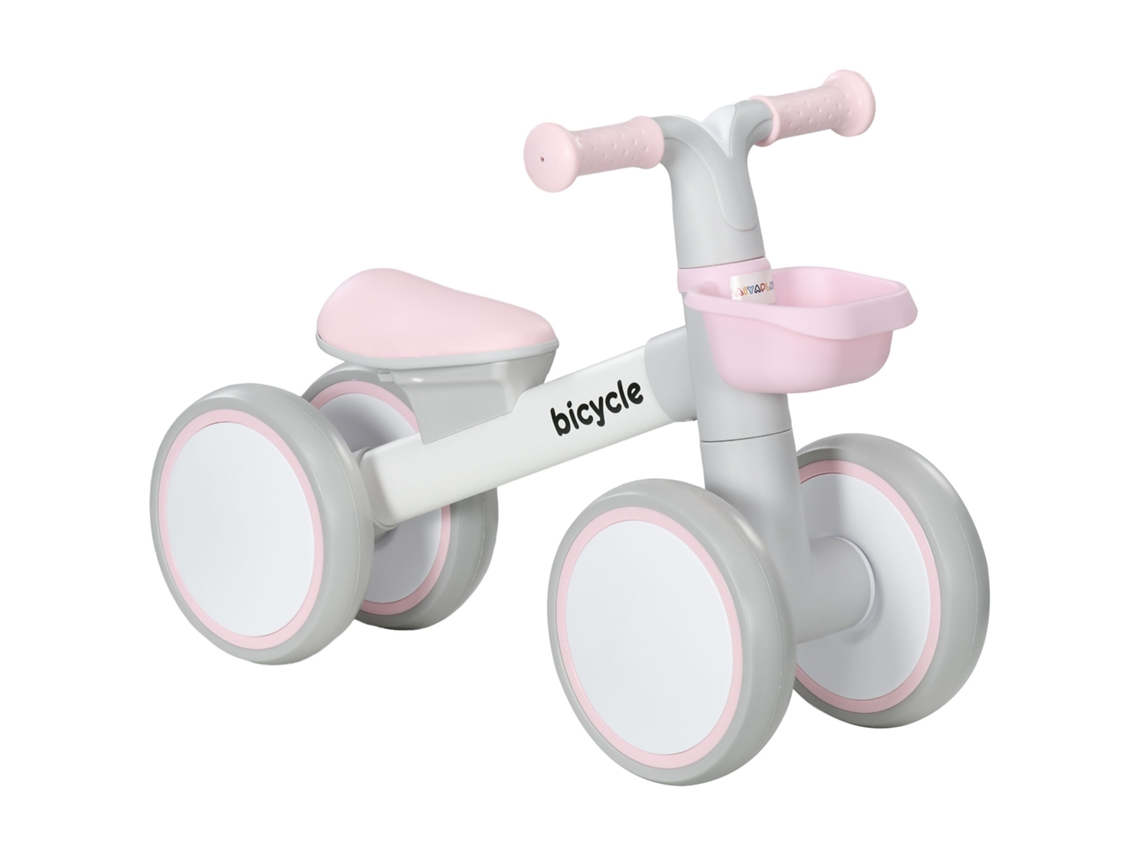 Bicicleta Pedais Sem para Crianças de 12 36 Meses Bicicleta de Equilíbrio com Assento Ajustável 56x27x39 Cm Rosa