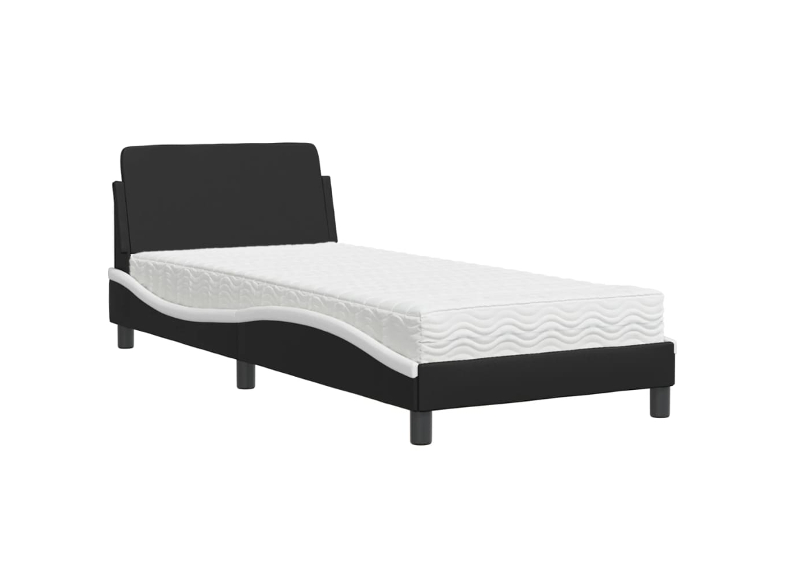 Bed, Beds Vidaxl Preto Couro Artificial (90 X 200 Cm)